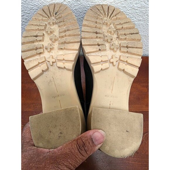 Dolce Vita Black Heeled Ankle Boots Elastic Side Panels Women's Size 8 - Picture 6 of 8